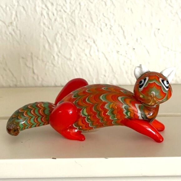 Fitz and Floyd Blown Glass Menagerie Racoon Fox Figurine Miniature *READ - Picture 1 of 7